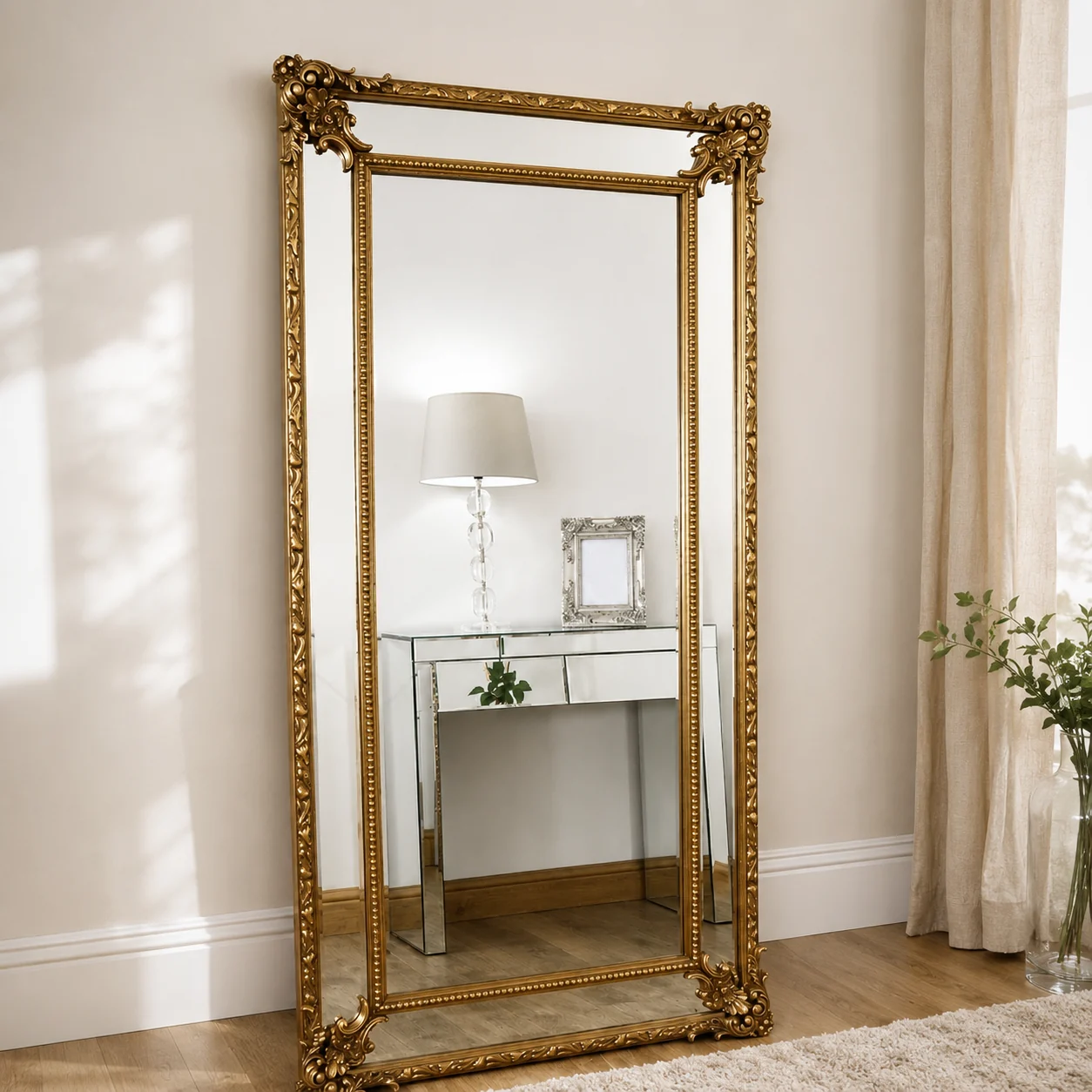 MN1010 - Rose Gold Carved Mirror