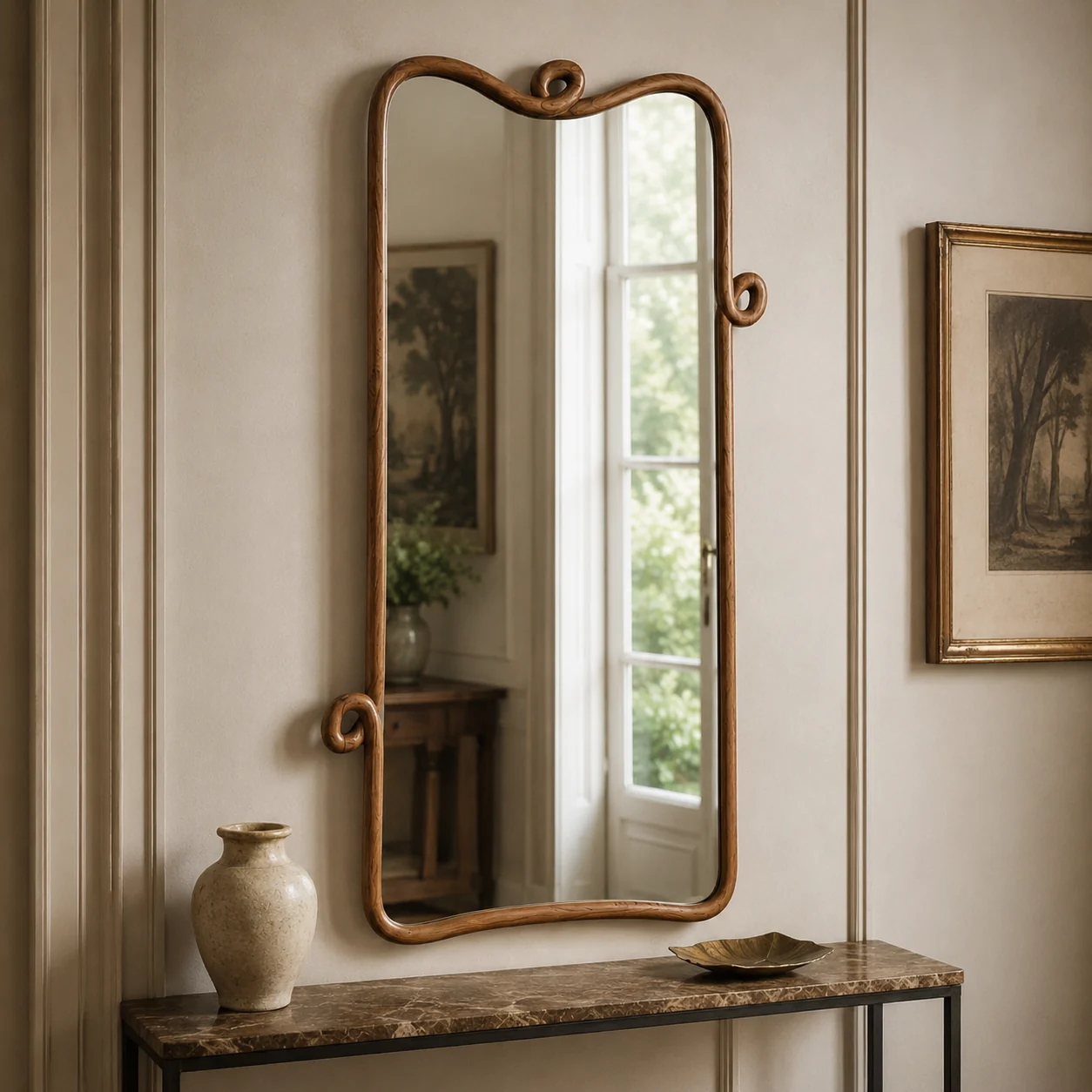 MN1024 - Organic Walnut Floor Mirror
