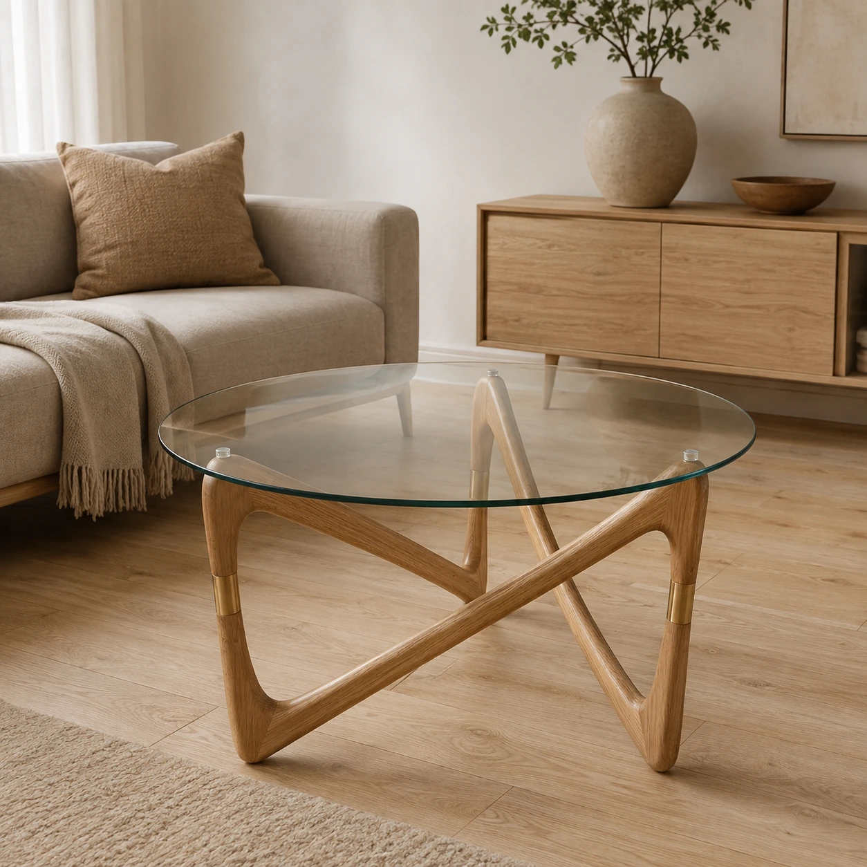TL1004 - Tri-Line Round Glass Table