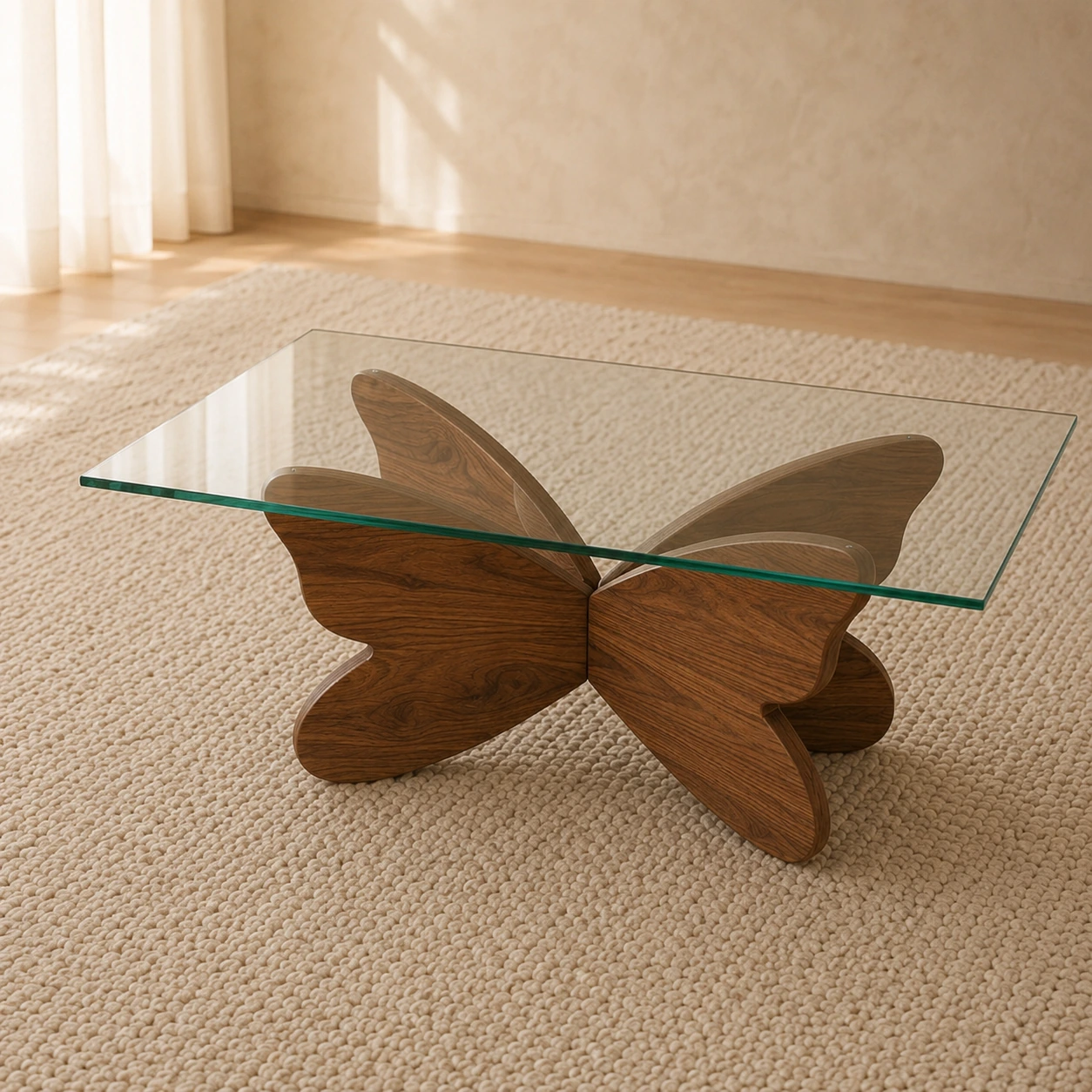TL1010 - Butterfly Base Glass Coffee Table