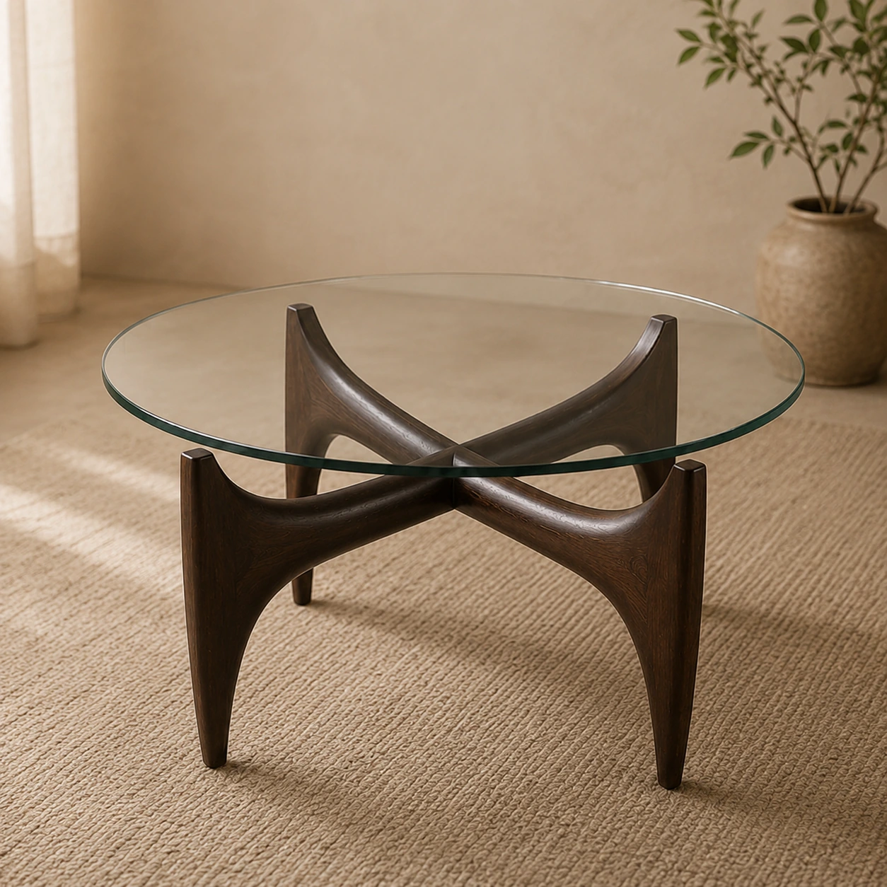 TL1015 - Noir Sculptural Glass Table